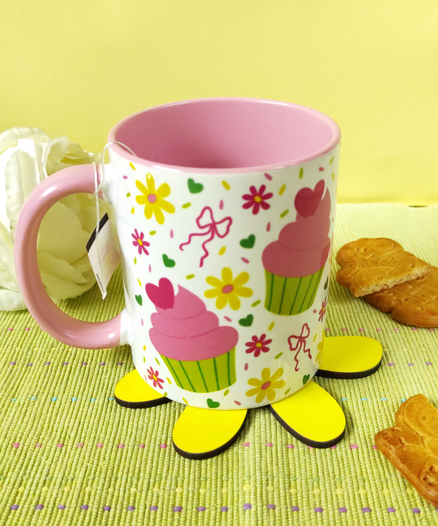 Conjunto caneca + base Cupcake