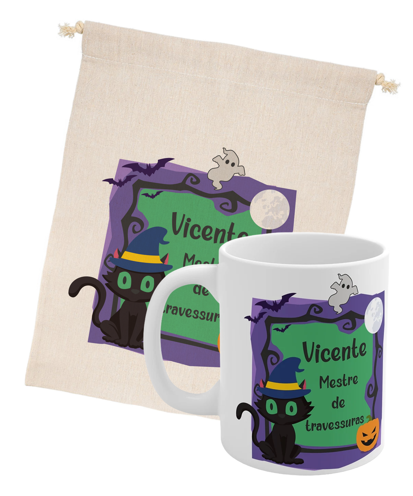 Conjunto Saquinho e Caneca Personalizados Mestre Feiticeiro