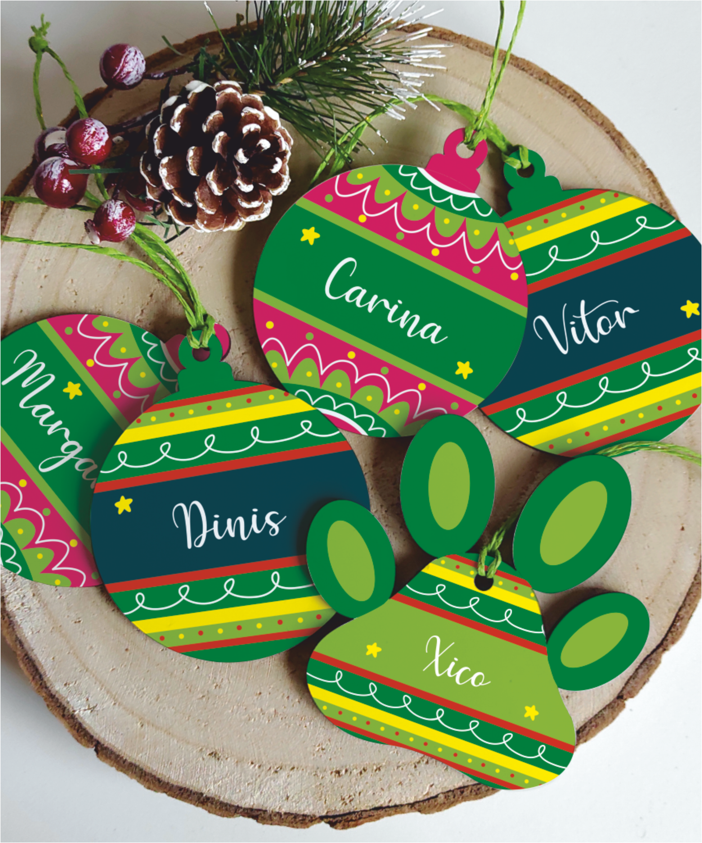 Pendentes de Natal Personalizados com Nome