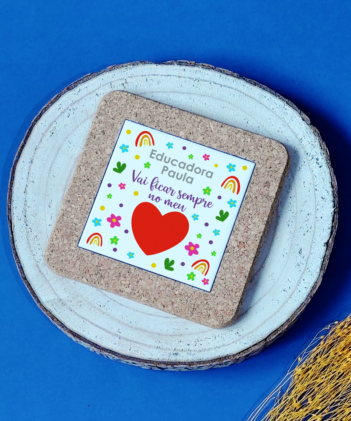 Azulejo 10 x 10 personalizado com base de cortiça