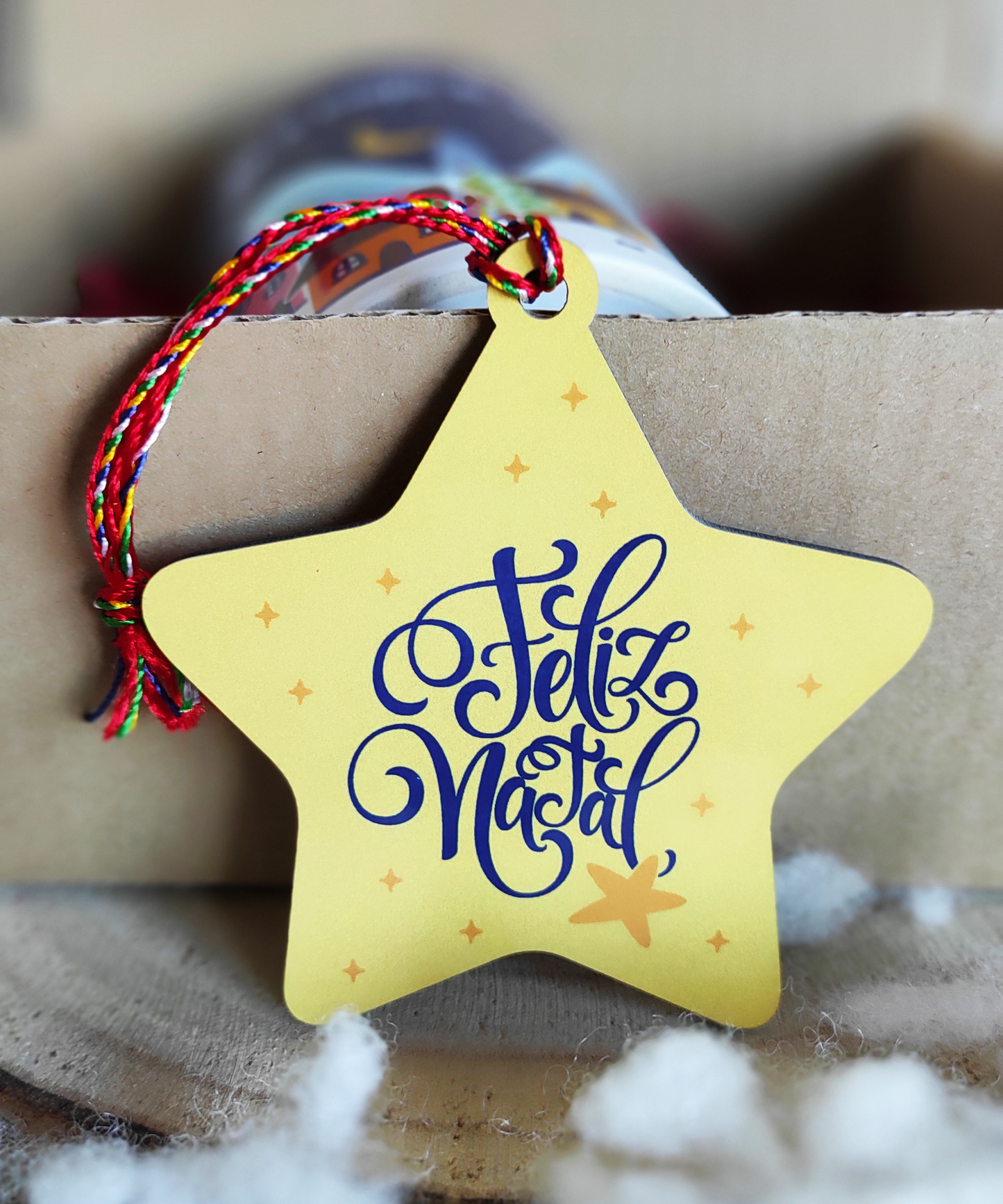 Box caneca, íman e pendente em MDF - Aldeia de Natal