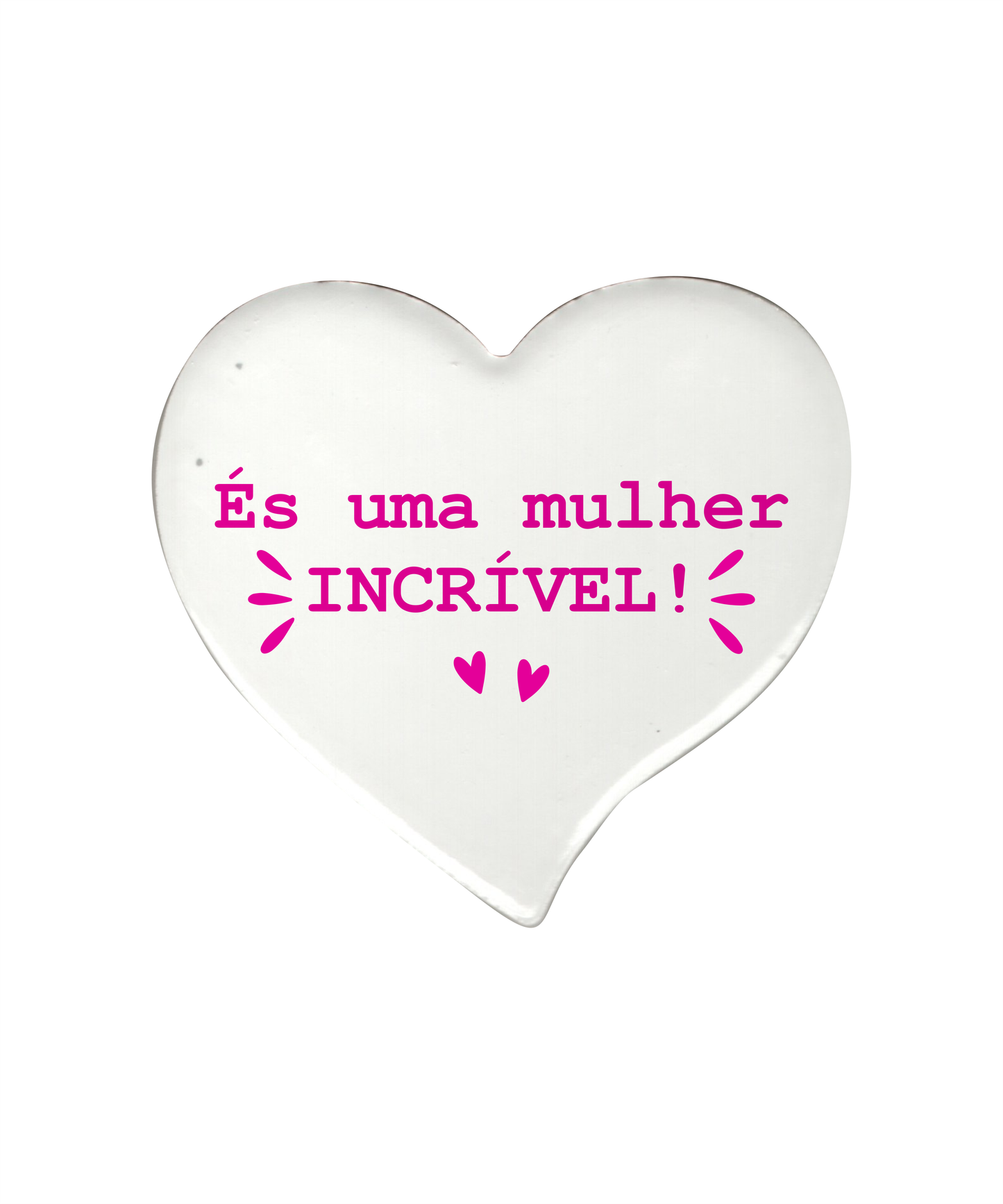 Box Caneca Rosa + Íman Coração de Cerâmica (Esposa)