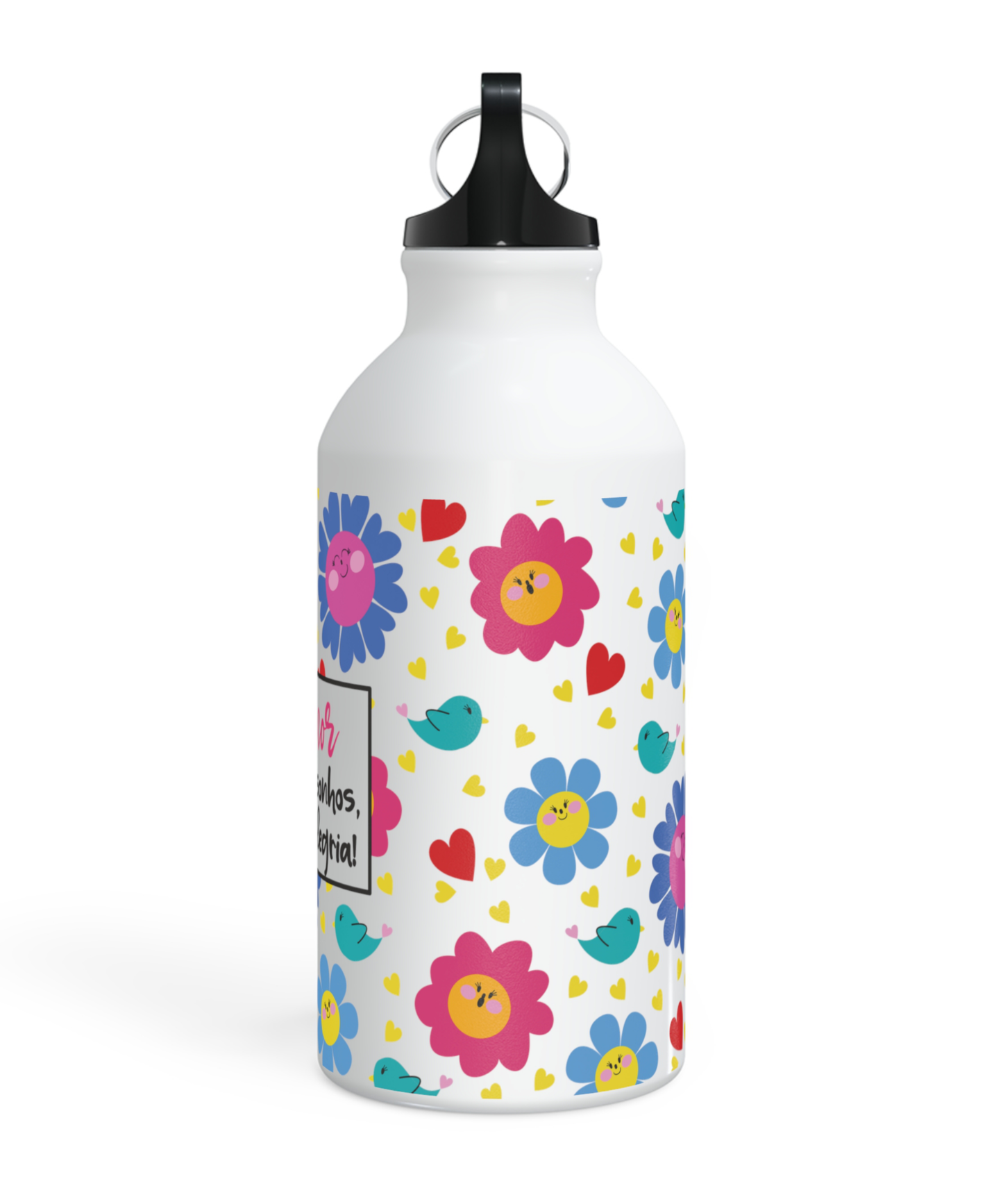 Garrafa de Alumínio Personalizada "Flores" - 500 ml