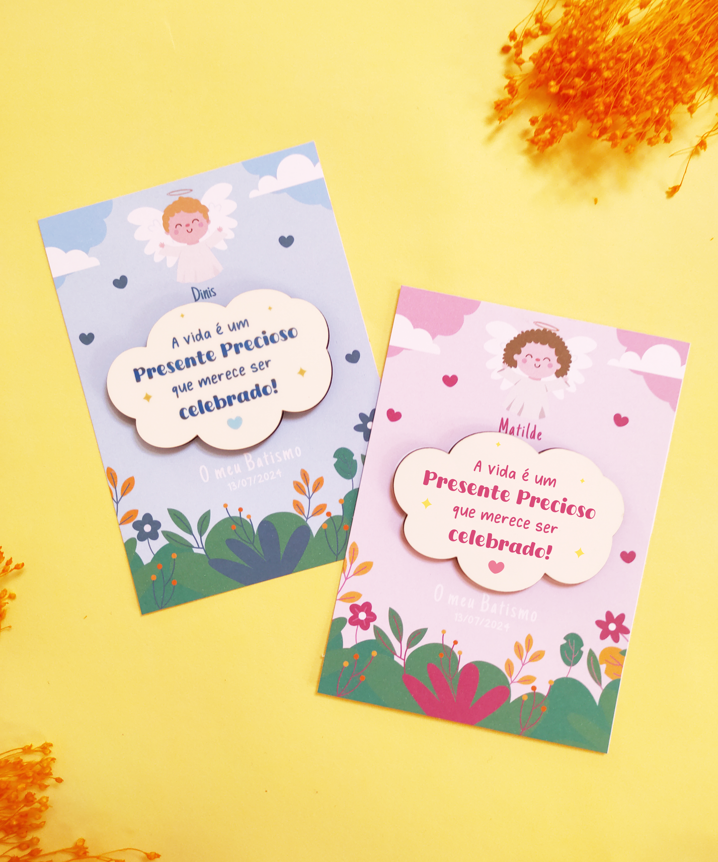 Lembrança de batizado personalizada - Íman em MDF
