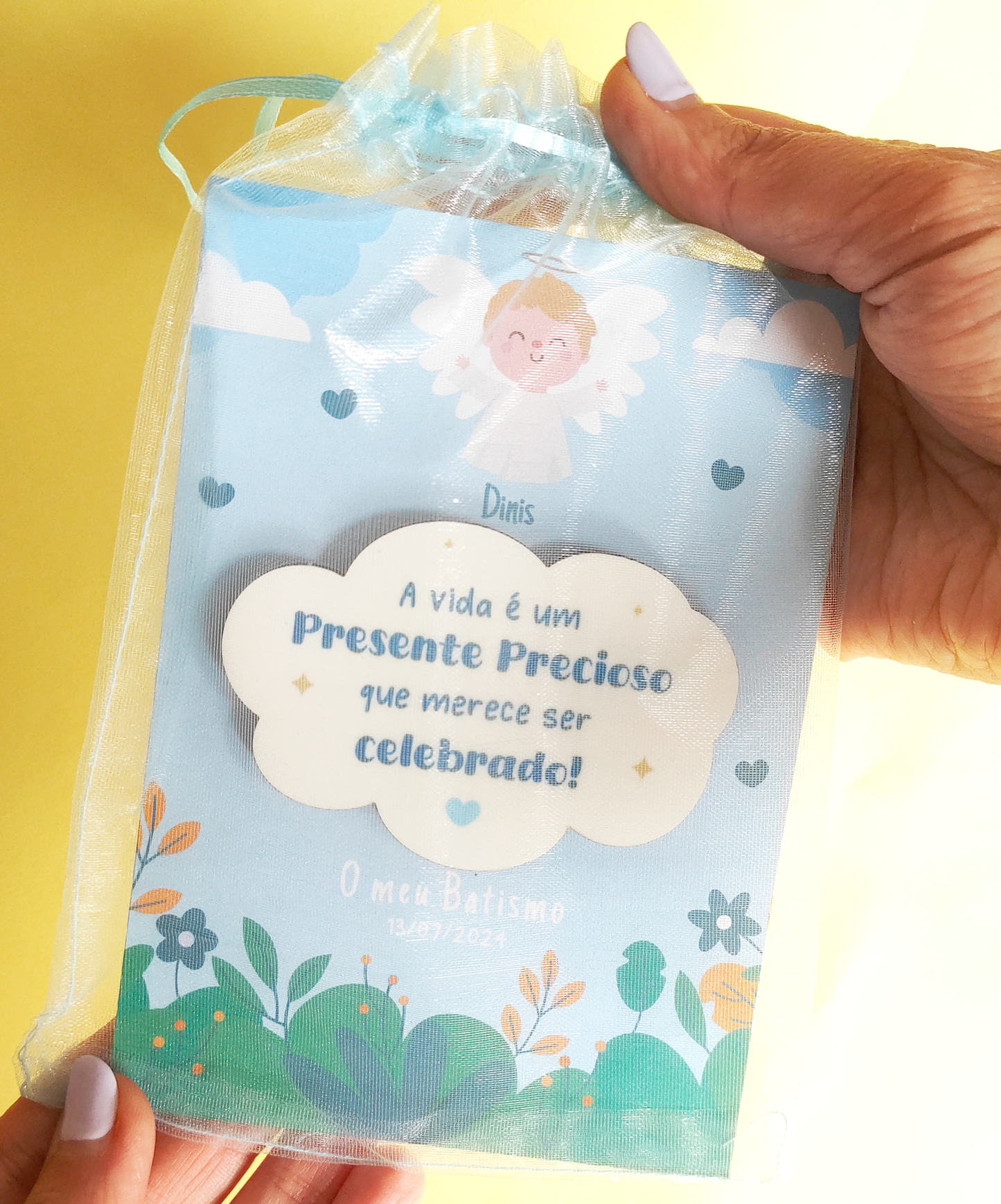 Lembrança de batizado personalizada - Íman em MDF