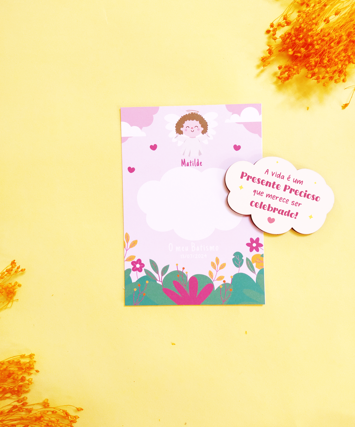 Lembrança de batizado personalizada - Íman em MDF