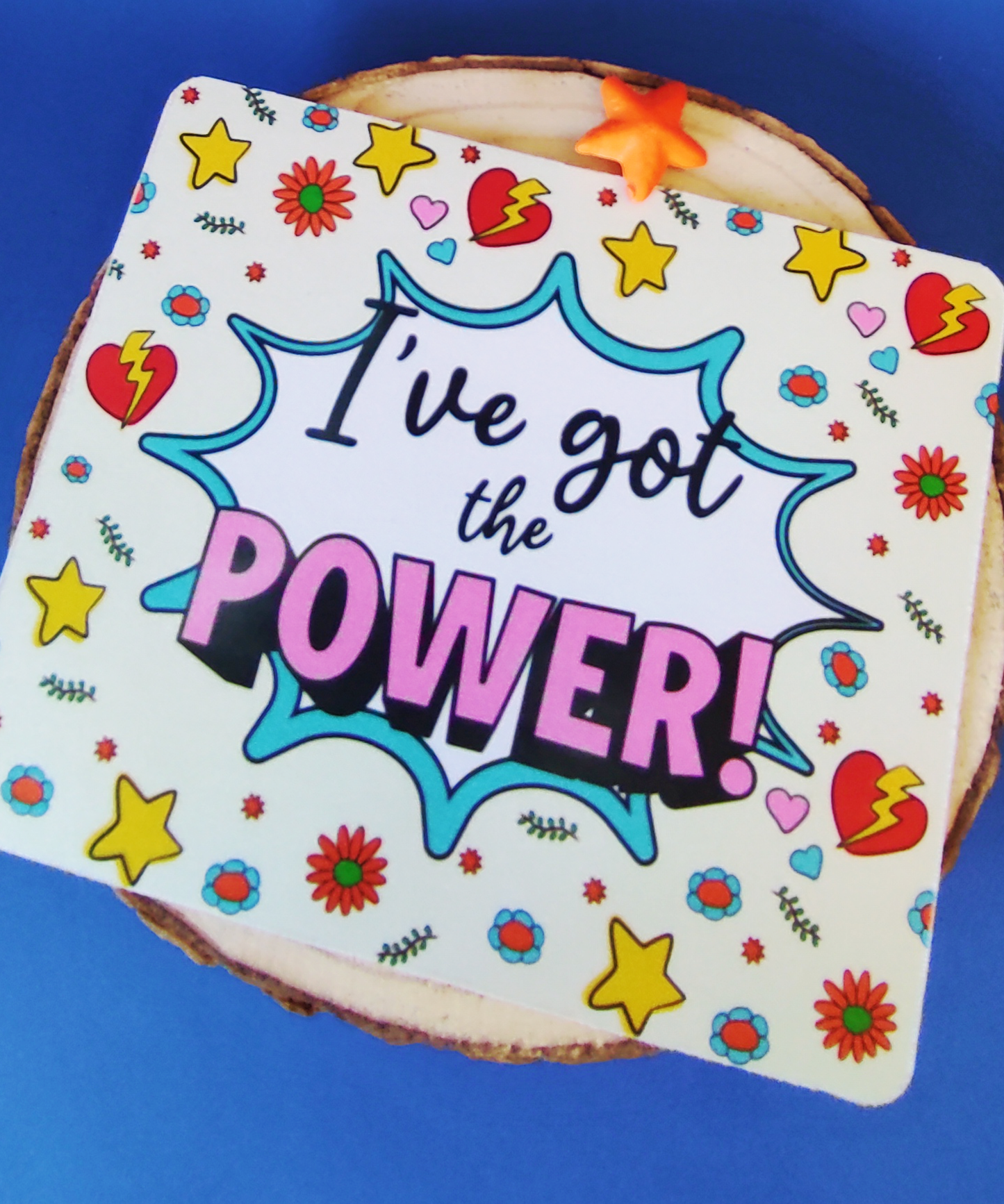 Box caneca, base para copos e tapete de rato "I've Got the Power"