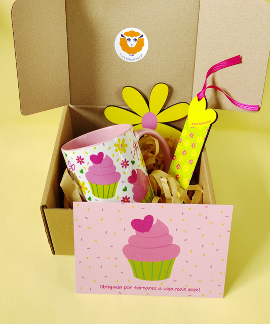 Box Cupcake  – Caneca + Base + Marcador + Postal