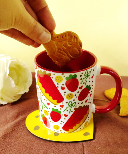 Conjunto caneca e base Cheesecake
