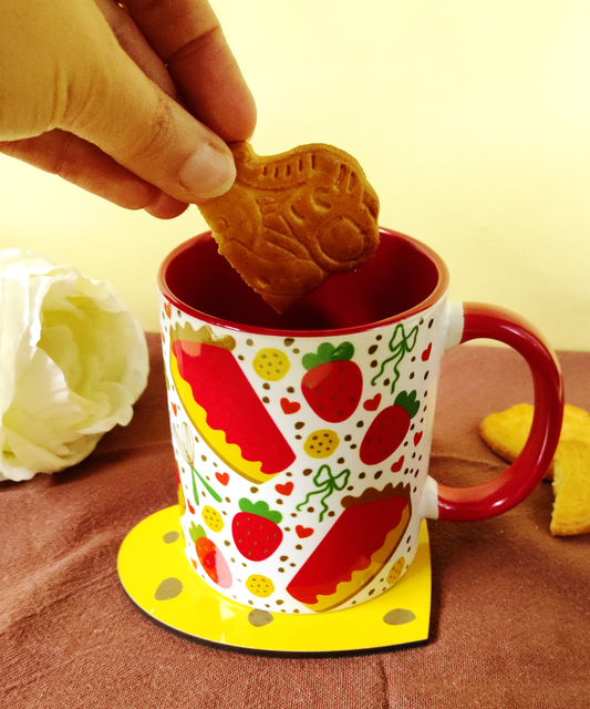 Conjunto caneca e base Cheesecake