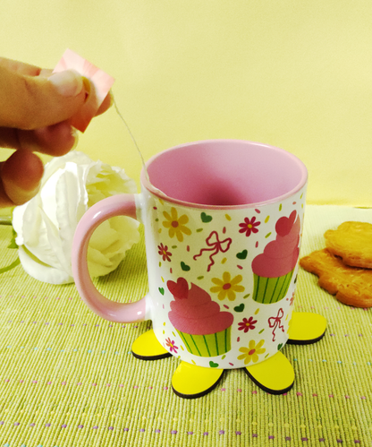 Conjunto caneca + base Cupcake