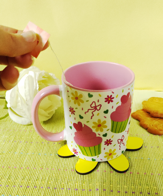 Conjunto caneca + base Cupcake