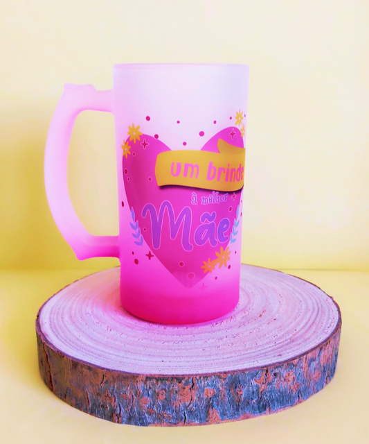 Caneca Mate Rosa "Um brinde"