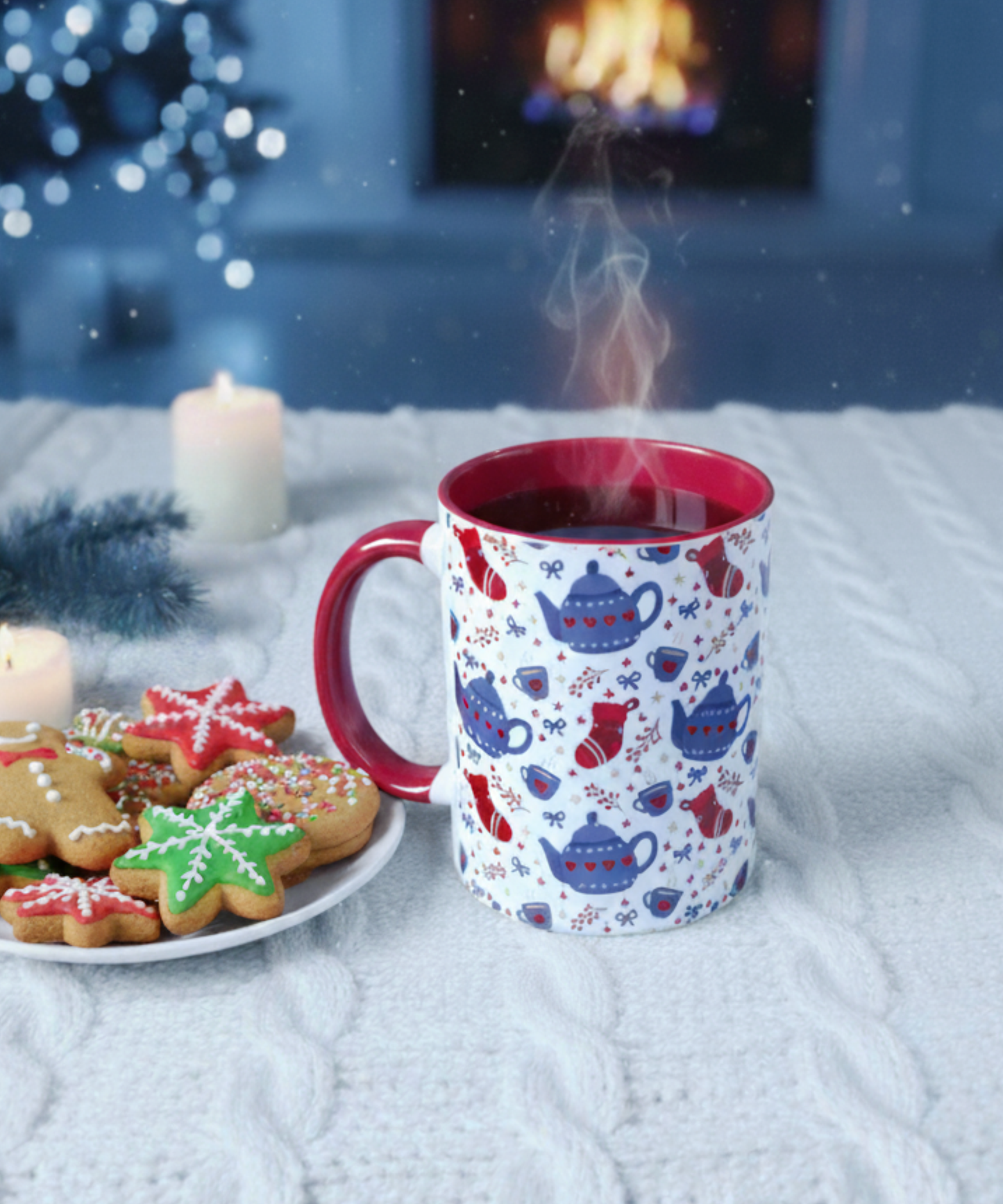 Caneca Um Natal Muito Cozy | Caneca Natal ilustrada 300ml