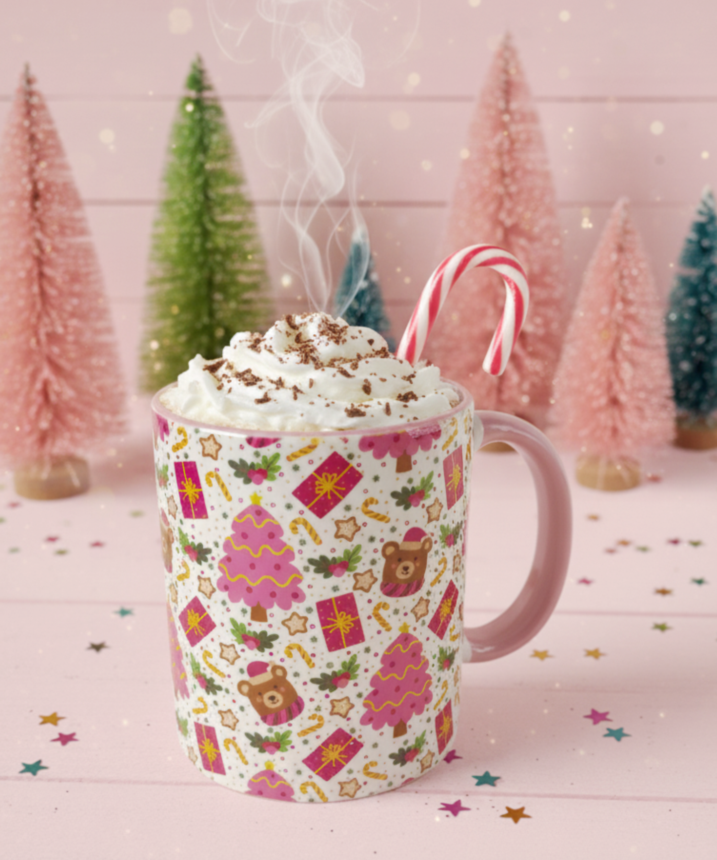 Caneca Um Natal Muito Pink | Caneca rosa