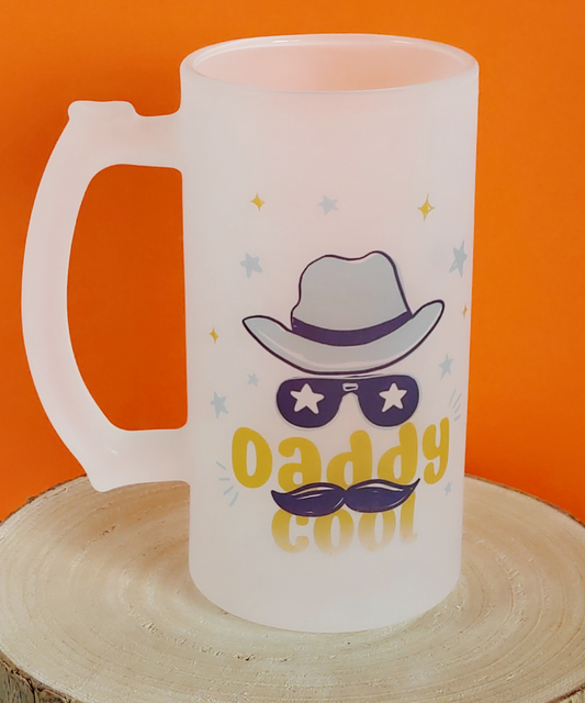 Caneca de Cerveja "Daddy Cool" – 450 ml, Vidro Fosco