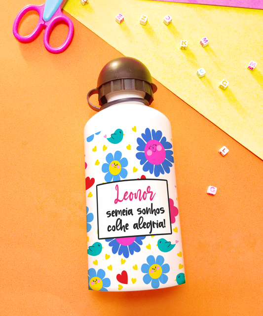 Garrafa  de Alumínio Personalizada "Flores" - 500 ml