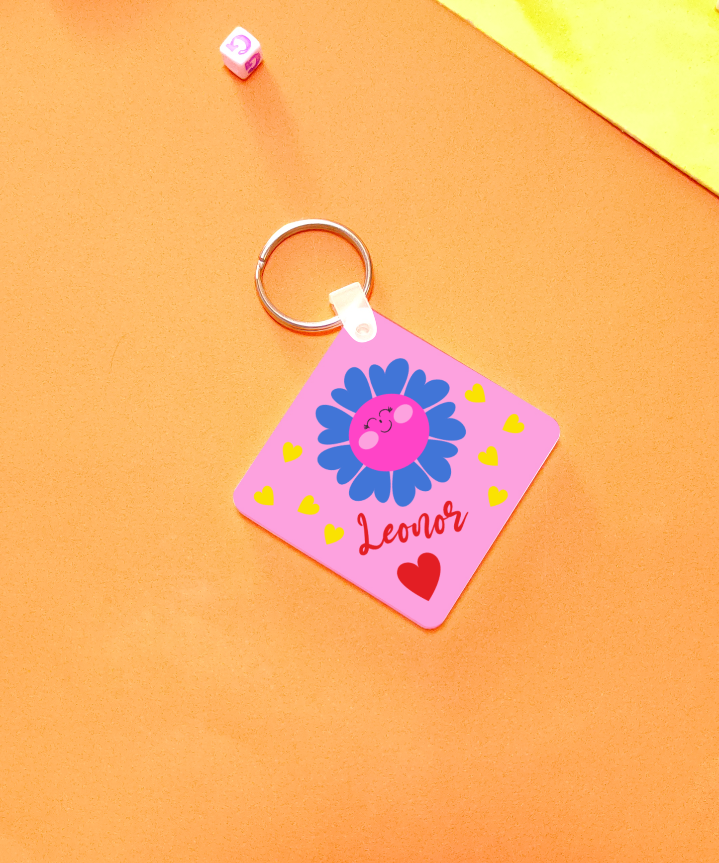 Porta-chaves de Acrílico Personalizado para Crianças "Flores"